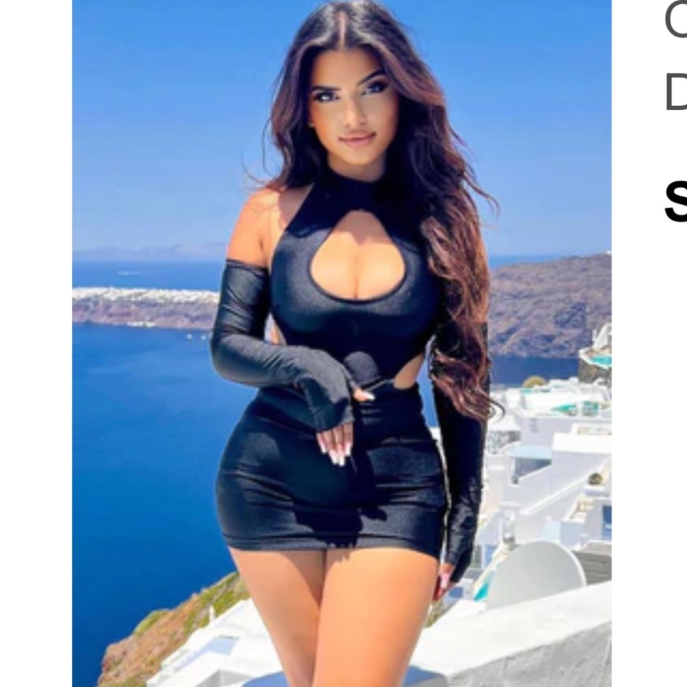 Cut out dress with gloves